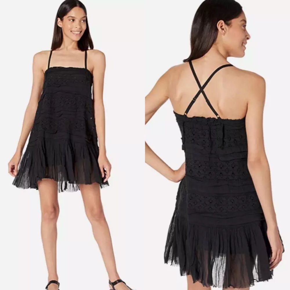 NWOT Free People Shailee Slip Mini Dress Black XS